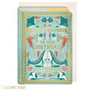 Поздравителна картичка "Книга - Океан от щастие за рождения ви ден"